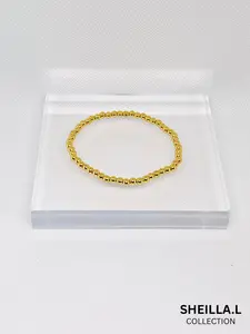 18k Gold-Plated Beaded Bracelet – Stainless Steel