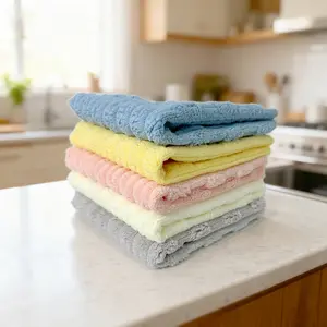 5 Pcs Bamboo Flannel Square Towel Set - 30x30cm Size, Lightweight, Soft & Absorbent, Non-Shedding Face Towel, Skin-Friendly, Ideal for Home & Travel Use, Quick Drying Towel