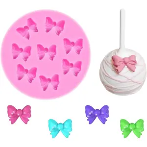 8 Mini Bows Silicone Fondant Molds Sugar Candy Cake Pop Bow Craft Molds DIY Cake Decorating