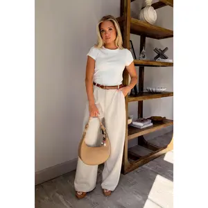 Tatum Light Taupe Wide Leg Pants