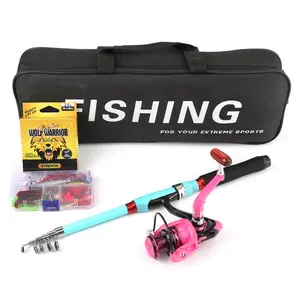Colorful Retractable Fishing Rod Reel Combo Set, Complete Fashionable Fishing Gear with Bait Box Line & Portable Bag, Freshwater Saltwater Use