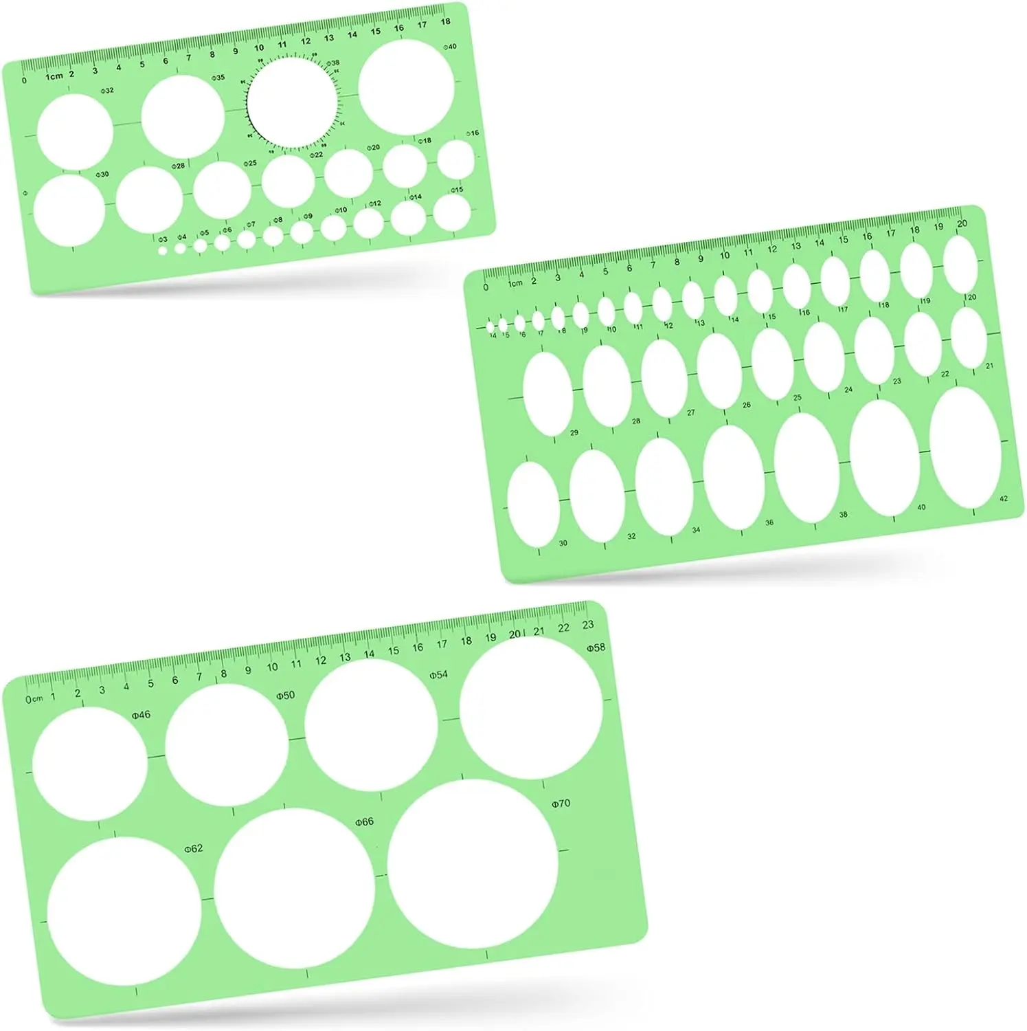 3 count Circle Template, Circle Template for Drawing 3 Sizes Circle Stencil Templates for Drafting, Circle Drawing Tool for Office, School, Drawing Supplies.