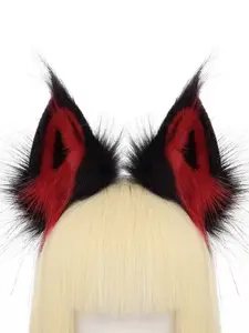 Adjustable Fox Ears Headband for Halloween Cosplay, Realistic Plush Hair Accessory, Perfect for Role-Playing Fans