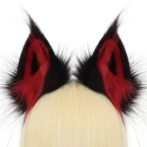 Adjustable Fox Ears Headband for Halloween Cosplay, Realistic Plush Hair Accessory, Perfect for Role-Playing Fans