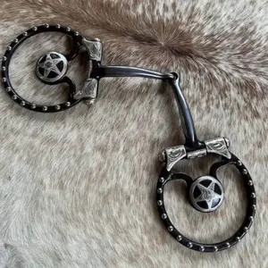 Western Snaffle Bit 5 1/4” Mouth Texas Star Engraved Silver