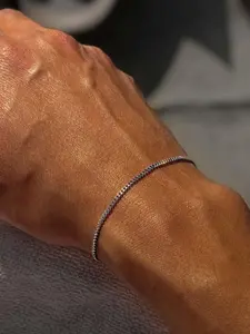 Men's Summer 2024 Street Hip Hop Style Trend Link Bracelet, Minimalist Plain All-match Bracelet, Trendy Bangles, Fashion Stainless Steel Jewelry As Birthday Gift for Boyfriend, Stainless Steel Wrist