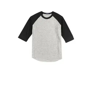 Htr Grey/Black Sport-Tek Youth 3/4 Sleeve YT200