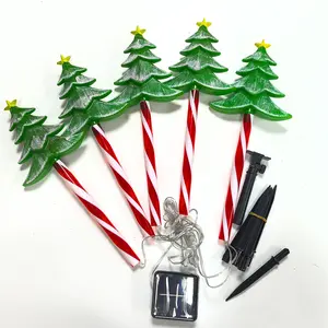 Solar Powered Christmas Tree Ground Stake Lights, 8 Lighting Modes, Outdoor Decor for Park Garden Patio Yard Lawn Snow Party