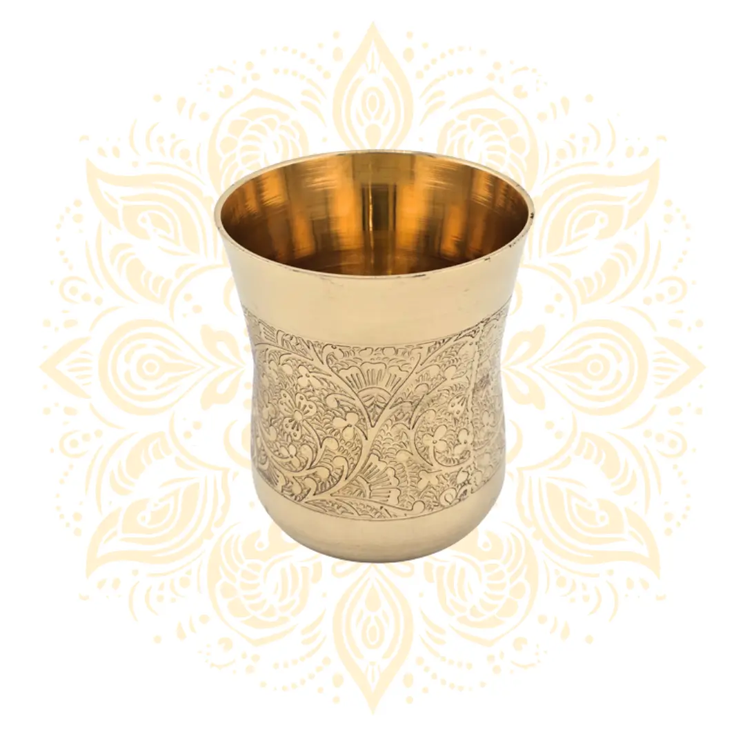 Engraved Brass Cup 3.5" Traditional Tumbler