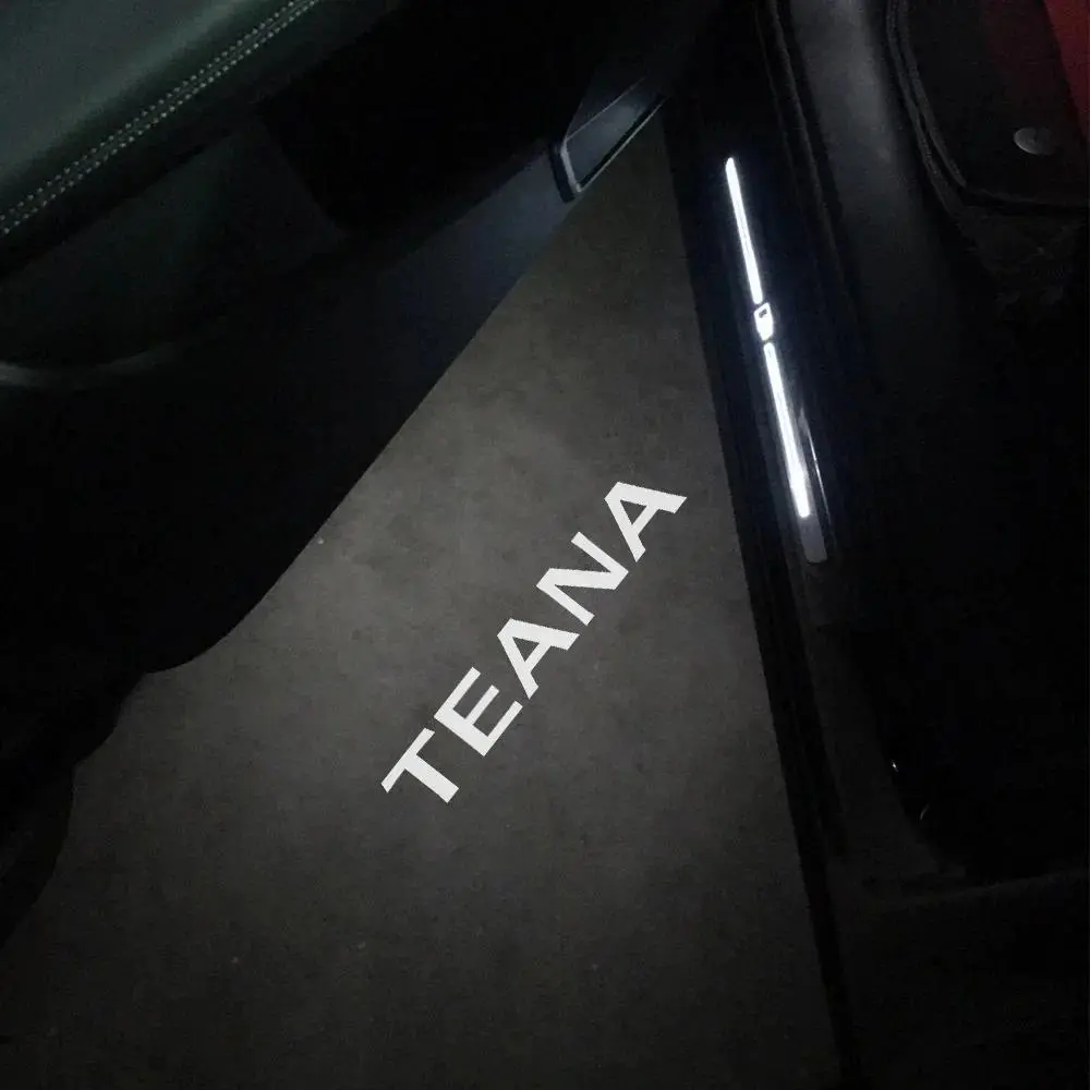 2Pcs LED Car Door Welcome Lights For Nissan Teana J31 2003 2004 -2018 2018 2020 2021 2022 Navara Nismo Projector Accessories