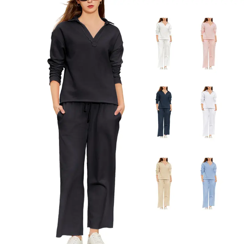 Hixiaohe Women's 2-Piece Athletic Activewear Tracksuit - Carmel Solid Streetwear Tracksuit Set, Patrick Pullover Sweatshirt & Catherine Sweatpants, Lounge Travel-Ready 2 Piece Set (TikTokShopBlackFriday), Solid Tracksuit Set