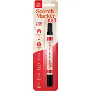 Wood Burning Marker, 2 in 1 Pyrography Kit for Adults, Woodburning Tool for Crafts, with Stencils & Letters, DIY Pen Kit with Brush & Bullet Tips, Engraving Pen for Wood Burning Projects