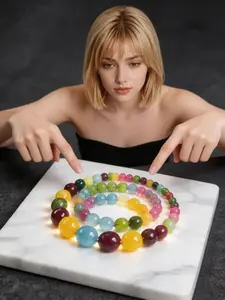 Crystal Bracelet Feng Shui Bracelet Money Bracelet, Multicolor Mixed Gemstone Beaded Bracelet, Attract Career Love Luck Wealth Healing Bracelet for Women Men