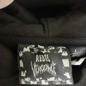 REBEL Hoodie Jacket Unisex with Rebel Logo Tag Black Color