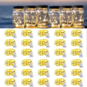 30 Pack Battery Operated Fairy Lights, 72-Hour Battery Life LED Mini Twinkle String Lights, Waterproof Silver Wire Firefly Starry Lights for Wedding Party, Mason Jars & Christmas Decorations, Warm White