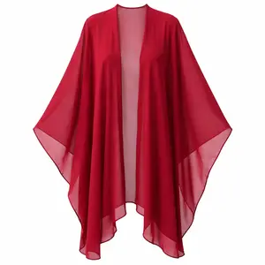 Ethnic Style Solid Color Flowy Shawl - Mid-Length Loose-Fitting Sunshade Cover-Up, Beach Towel Alternative, Summer & Formal Event Essential