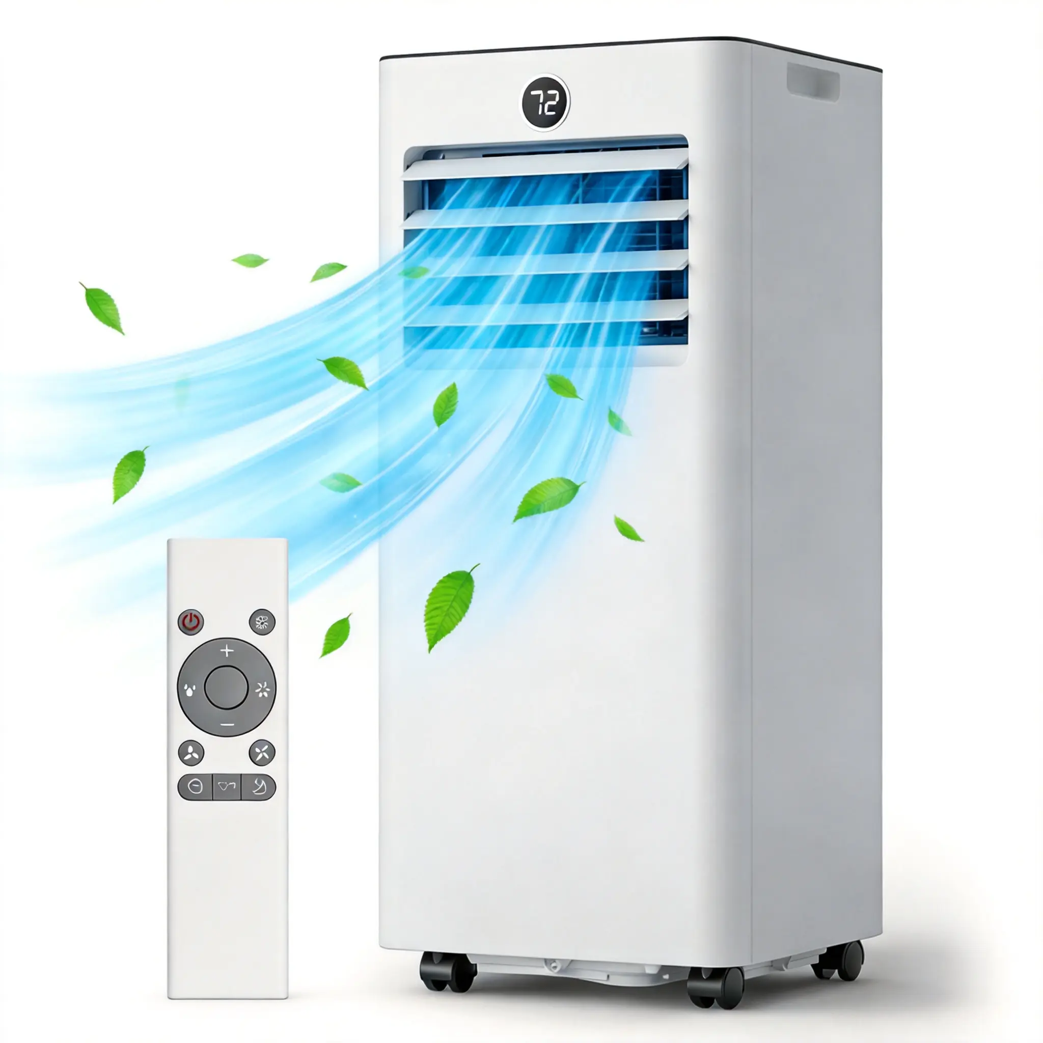TEHANLD Portable Air Conditioner,8000 BTU  for Rooms up to 350 Sq. Ft.,AC Unit with Built-in Cool, Dehumidifier , Fan&Sleep Modes,Remote Control and Window Mount Kit Included, White