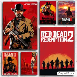 R-Red DeadD R-Redemption 2 movie Painting Calligraphy Premium Textured Canvas Wall Art Poster – High-Quality Fabric Print with Rich Color & Matte Finish, Modern Aesthetic Decor for Living Room, Bedroom, Office & Creative Interior