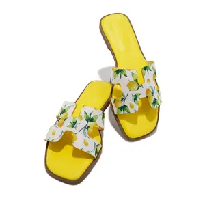 Shoreline Slip On Flat Sandals - Lemon