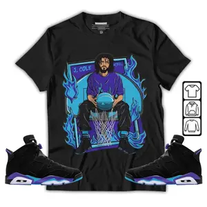 Unisex T-shirt to match Jordan 6 Aqua - J. Cole Cool. 100% Cotton for Casual Wear. Comfortable Summer Unisex T-Shirt to match Jordan Sneaker. Streetwear Style. urban outfitters