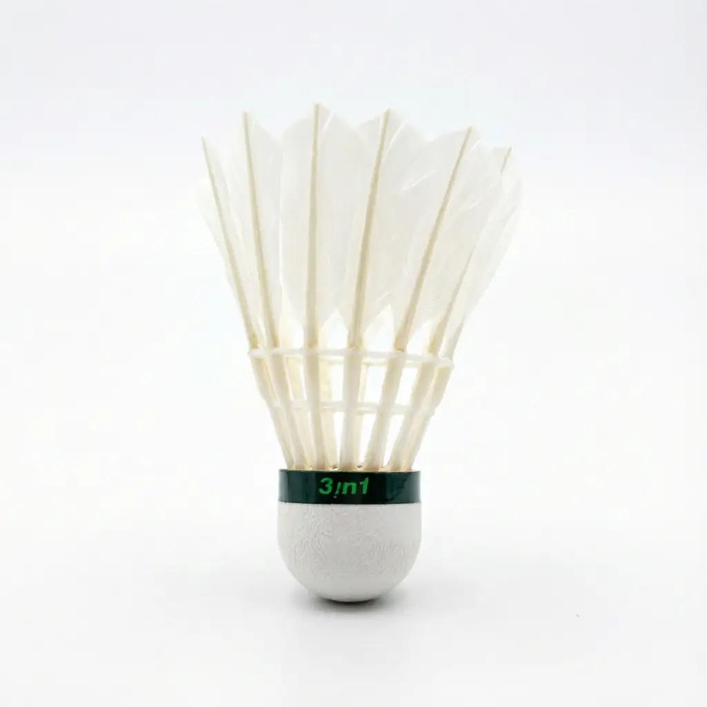 3in1 Badminton Shuttlecock with Feathers, White Color, Ideal for Sports and Recreation 2 pcs