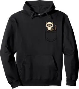 Funny Ferret Pocket Pal Cute Pet Ferret Mustelid Animal Pullover Hoodie - Luismrid Shop 83B0FGJM9ZCR