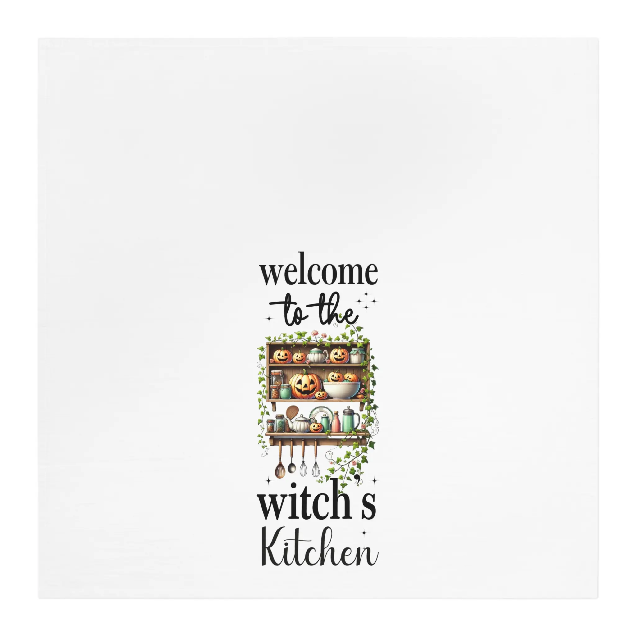 Welcome to the Witch's Kitchen Tea Towel | Halloween Kitchen Decor