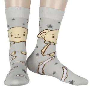 Harry Potter Dobby The Elf Socks 3D Ears Chibi Character Adult Stretchy Crew Socks For Men Women 1 Pair