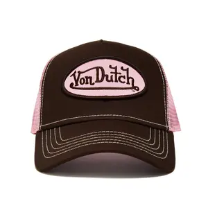 Von Dutch Brown and Pink Classic Trucker Hat