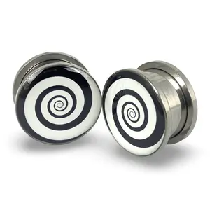 Hypnotic Spiral Picture Plugs gauges pair