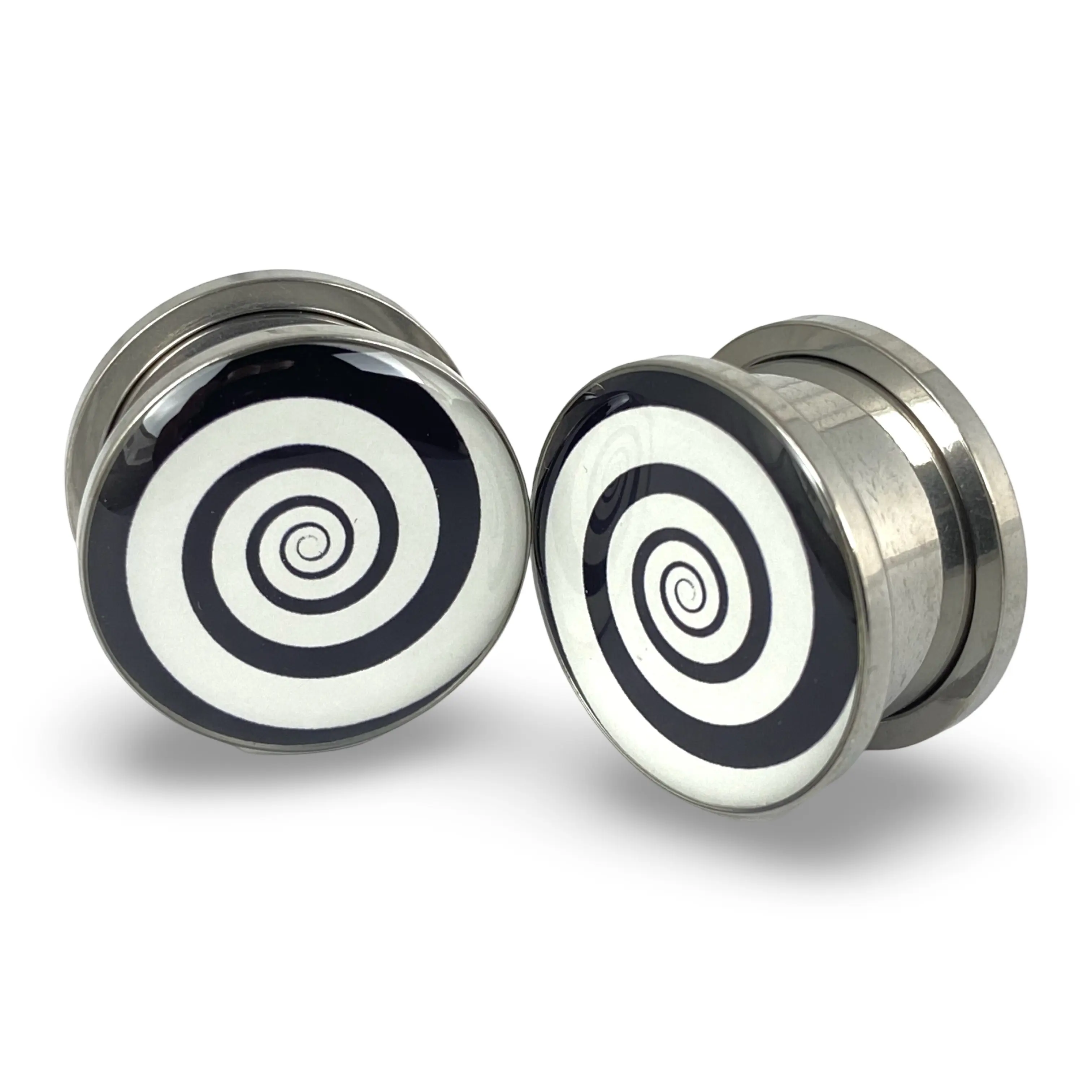 Hypnotic Spiral Picture Plugs gauges pair Hypnotic Spiral Picture Plugs gauges pair