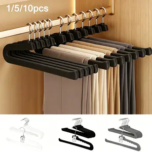 1/5/10 Piece Plush Goose Pants Hanger, Z-Shape Multi-Functional Closet Organizer, Non-Slip and Traceless, Ideal for Dorms, Home, School