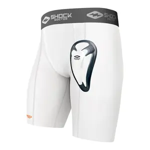 Shock Doctor Core Double Compression Short with Bio-Flex Cup Breathable Athletic Bottoms