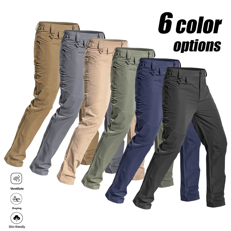 LIFE KEEPS MOVING Men’s Outdoor Tactical Cargo Pants – Lightweight, Windproof Hiking Pants, Straight-Leg Fit for Outdoors, Hiking, Camping, Fishing, Travel, and Everyday Commuting/Workwear; Available in Multiple Colors (Belt Not Included).