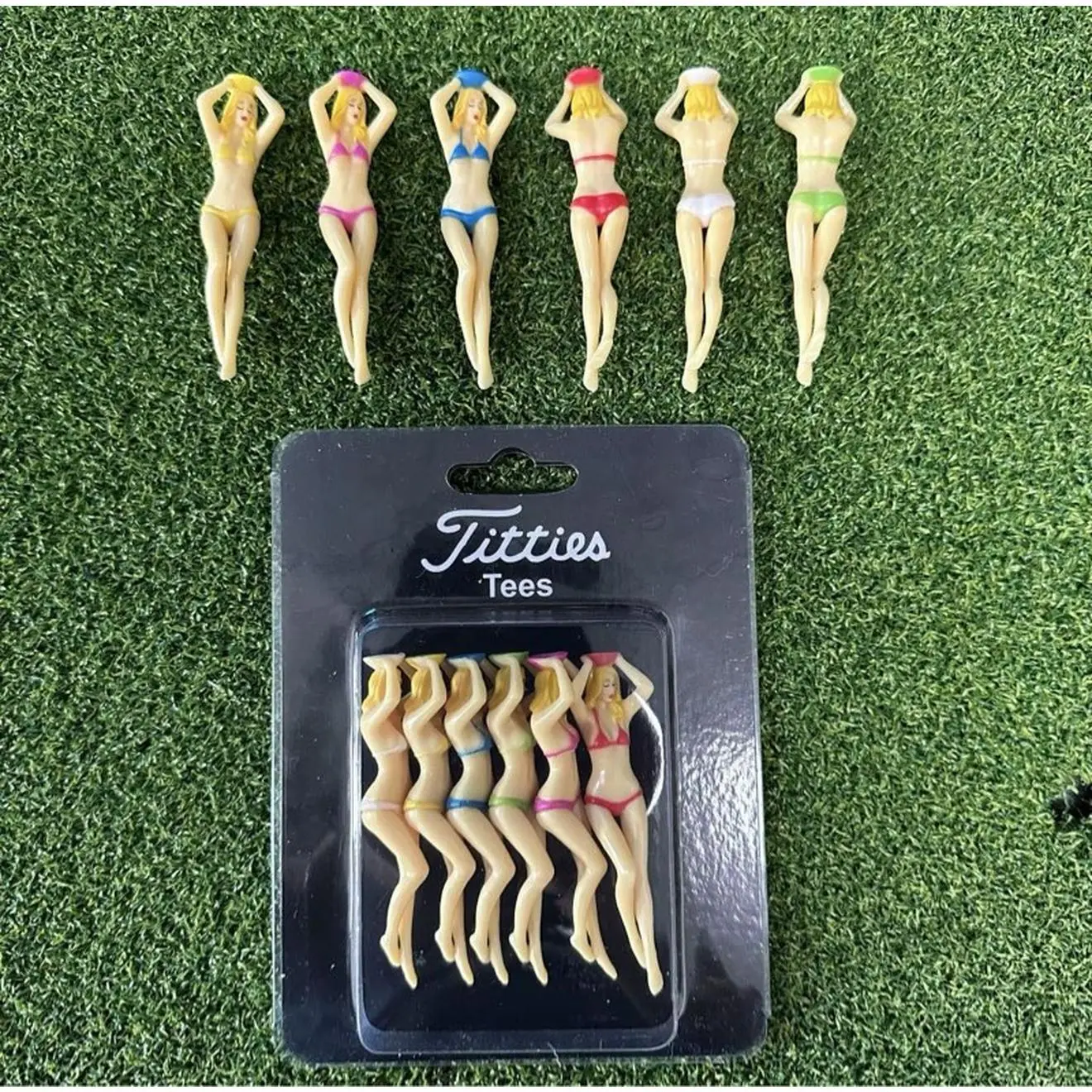 Titties Tees - Golf Tees with Colorful Bikini Designs for Fun and Style on the Course