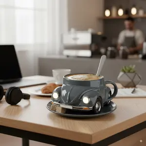 Beetle Car–Shaped Coffee Mug, Retro Beetle Car Creative Water Cup, Artistic Handicraft Ornament, Gift for Coffee Lovers, Home Desktop Decoration