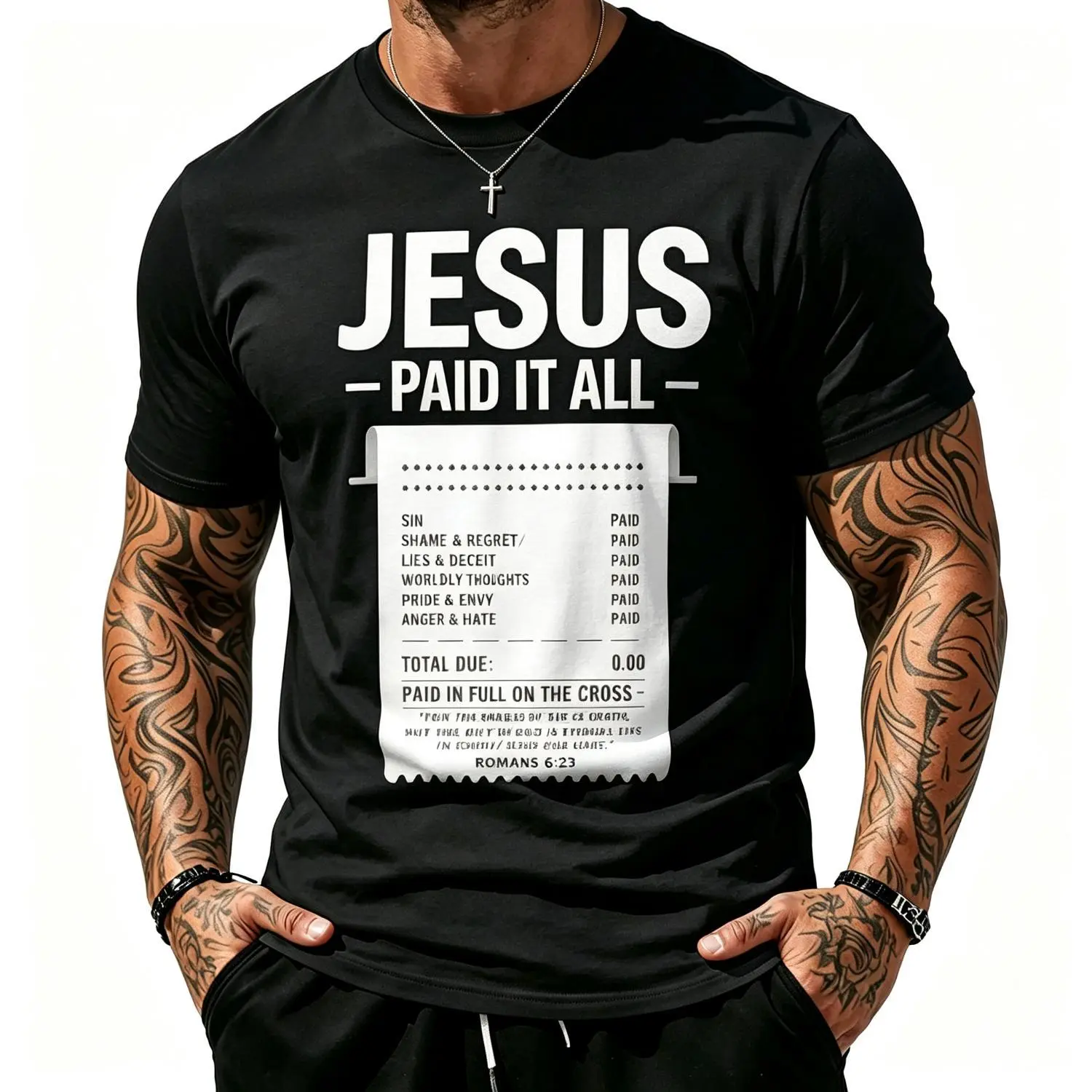 Jesus Paid It Praise Baptism Bible Verse Baptized Christian T Shirt Faith Graphic Tee Church Gift Religious Scripture Apparel Casual Unisex