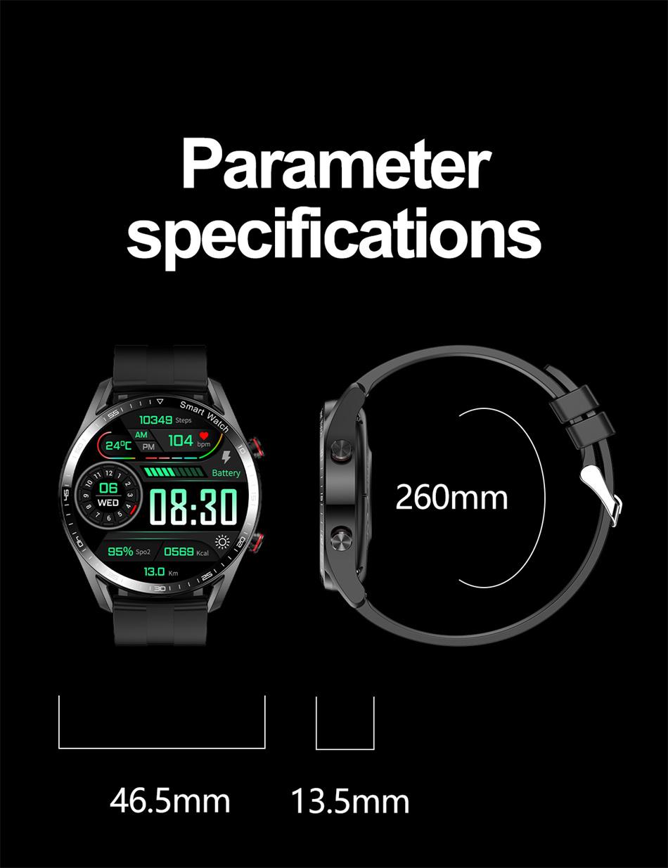 New Business Smart Watch Men 1.53 inch Full Screen Touch Multi Sport Mode ECG+PGG Sport Waterproof Bluetooth Call Smartwatches