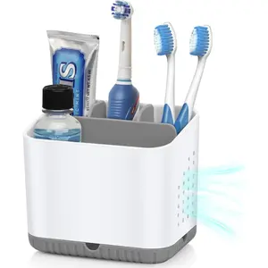 Holders for Bathrooms,   and  Holder, 4 Slots  Brushing Holder for Bathroom Countertop Organizer and Storage, Bathroom Accessories (Grey)