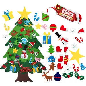 3.2 FT DIY Felt Christmas Tree Set for   Wall with 32 count Ornaments, Xmas Gifts, Door Wall  Decorations