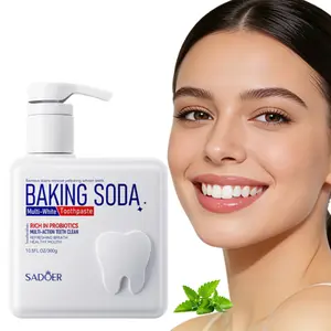 300 g large-capacity household toothpaste, pump design, probiotic baking soda toothpaste, deep cleaning, whitening effect, fresh breath, portable travel size, suitable for men and women, everyday oral care