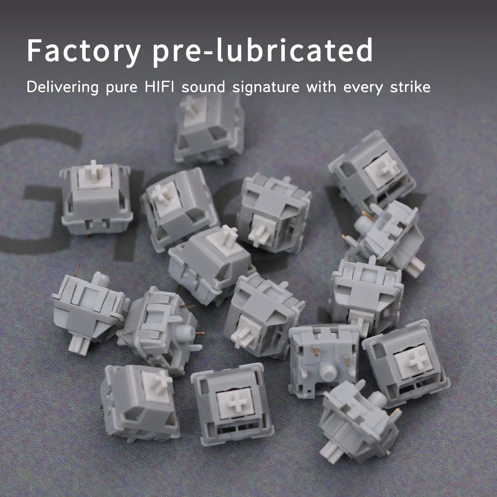 Mechanical Keyboard Linear Switches, Gateron Compatible, Factory Pre-Lubed, POM Stem, 45gf Actuation Force, Smooth HIFI Sound Tiger Roar Switches for Custom Keyboards
