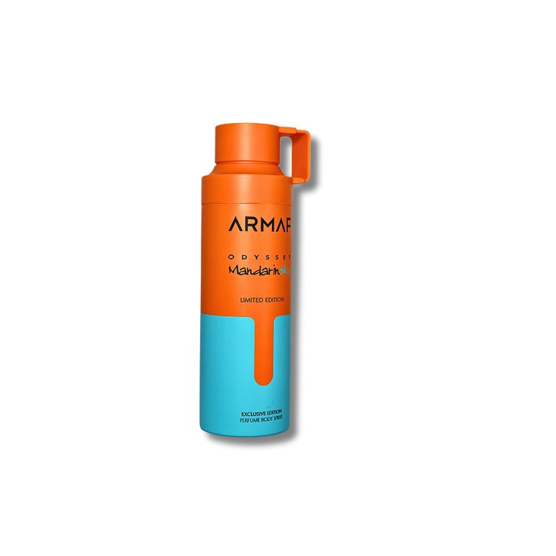 Armaf Odyssey Mandarin Sky Body Spray - 6.8 fl. oz Aroma Body Care Fragrance Blend Vanilla Scented Comfort Cosmetic Scent