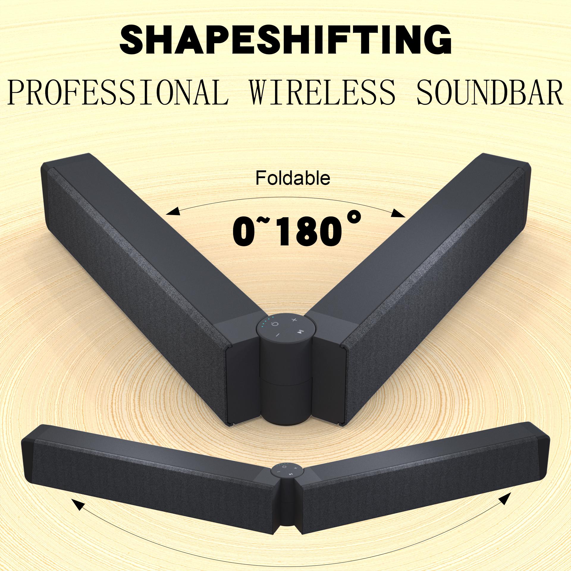 Foldable Sound Bars For TV Speaker, Bluetooth 5.1, Opt, Coaxial, USB, AUX Inputs, Projector TV Sound Bar, PC, Home Theater, 3D Surround Sound System - 26.8 Inch