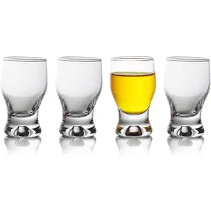 Shot Glass (Set of 4) - Elegant Clear Shot Glasses 2 oz - Classic    Sherry Brandy Cordial Mini Snifters Glasses -  for Parties, Bars, Events, Home Bar