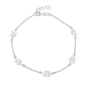ZOO Animal Lucky Elephant Charm Anklet Ankle Bracelet Sterling Silver 9-10 Inch