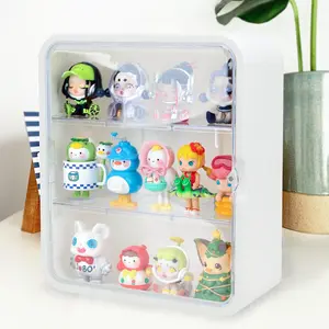 Acrylic Display Case for Mini Funko Pop Figures, Display Cabinet for Mini Funko Pop Figures, Clear Storage Box Cabinet Organizer for Mini Toys, Collections and Stone Rock (Wall Mounted)