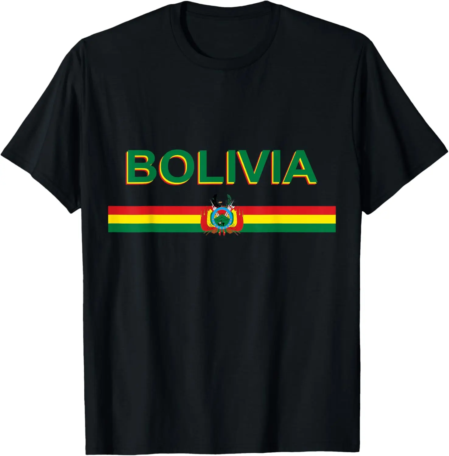Women's 100% Cotton Vintage Lady Tshirt, Casual Streetwear Distressed Bolivia Flag Graphic, Crewneck Short-Sleeve for Everyday Wear