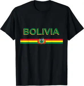 100%cotton Distressed Bolivia Flag T-Shirt