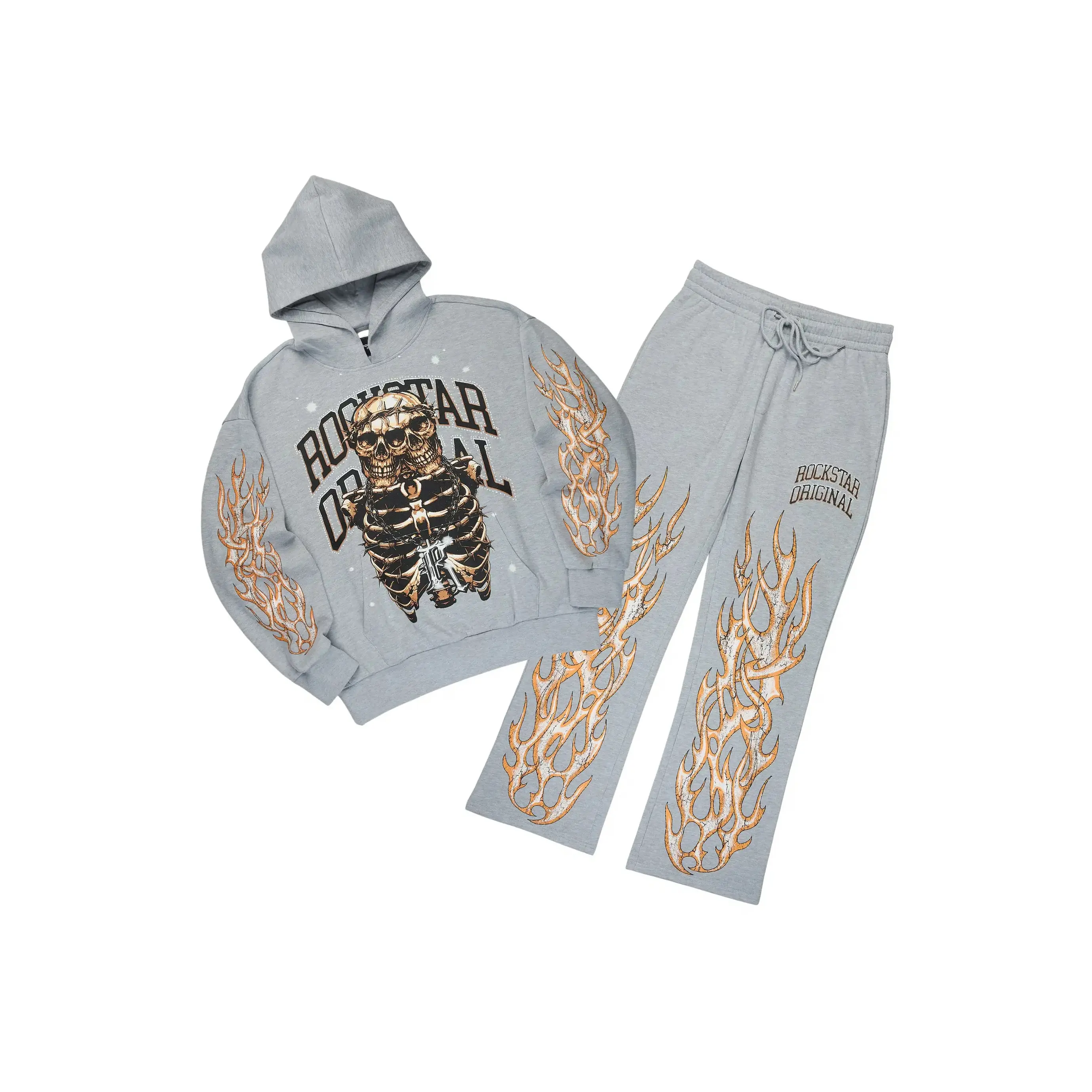 Kaizel Heather Grey Hoodie/Baggy Pant Track Set Kaizel Heather Grey Hoodie/Baggy Pant Track Set
